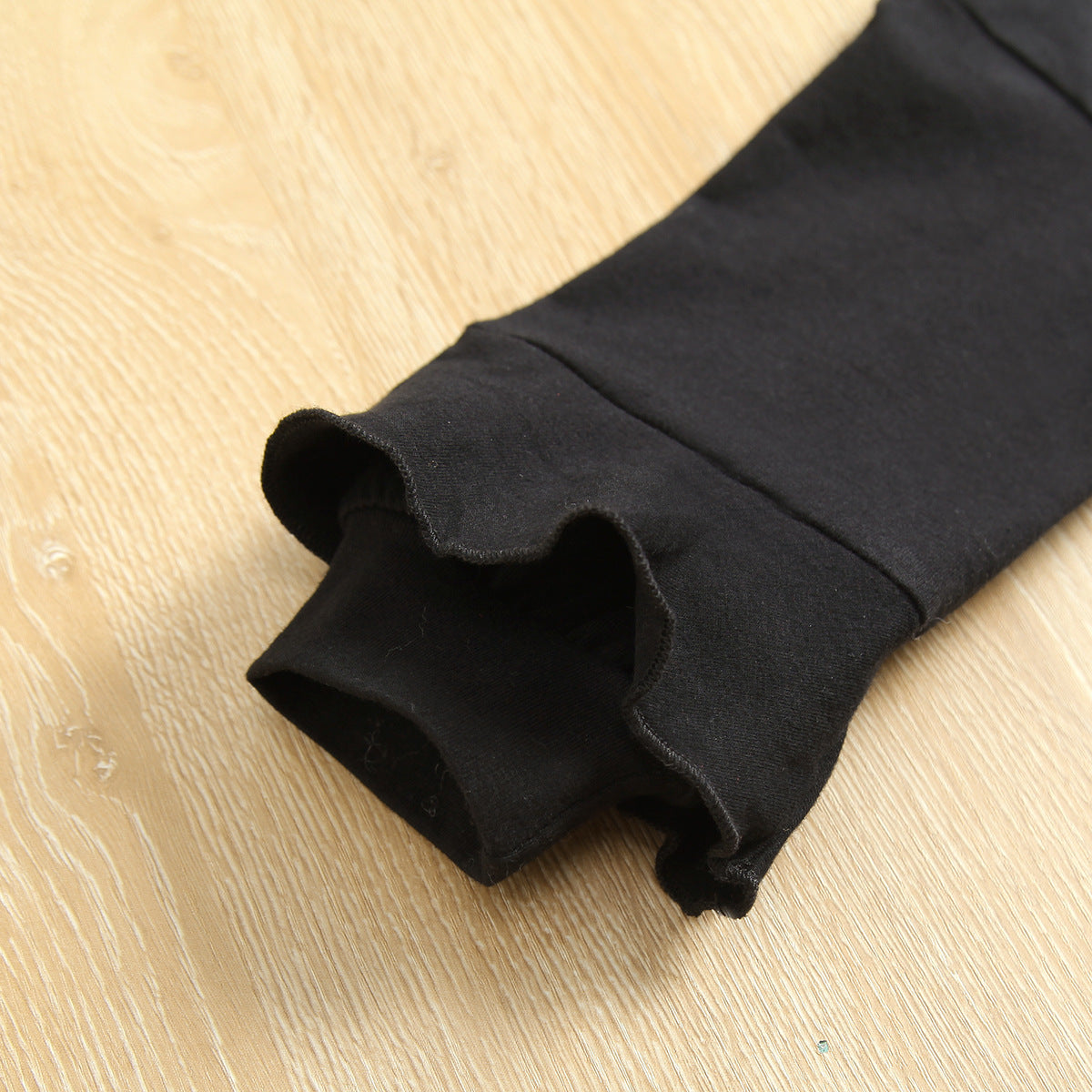 Black Long Sleeved Pullover Sweater Plaid Shorts Two Piece Autumn Outfit