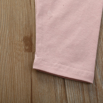 Infant And Toddler Cotton Lace Long-sleeved Harness Lace Long Pants Set