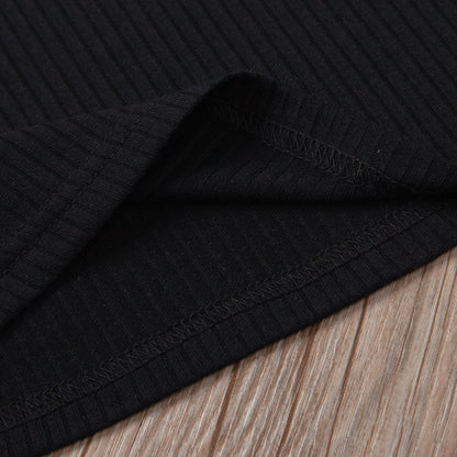 Children's Solid Color Crew Neck Flying Sleeve Sweatshirt