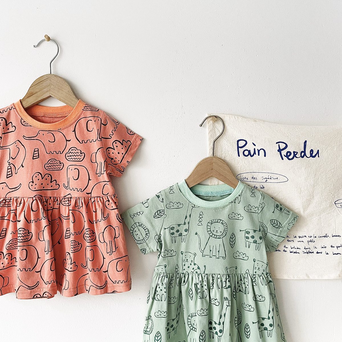 Children's Cotton Baby Girl Clothes Cartoon Printed Summer Dress