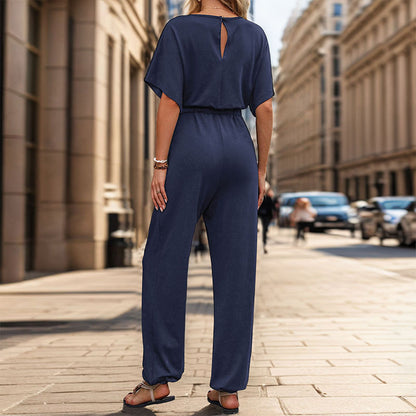 New European And American Summer Women's Casual Solid Color European And American Jumpsuit