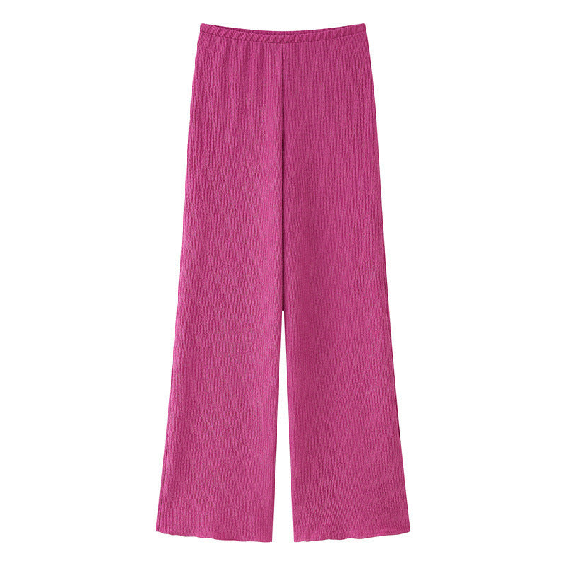 Asymmetric Design Hanging Collar Top And Trousers Suit