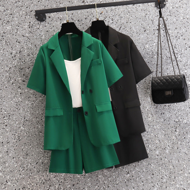 Plus Size Suit Two Piece Fat Mm Small Suit Jacket