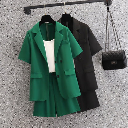 Plus Size Suit Two Piece Fat Mm Small Suit Jacket