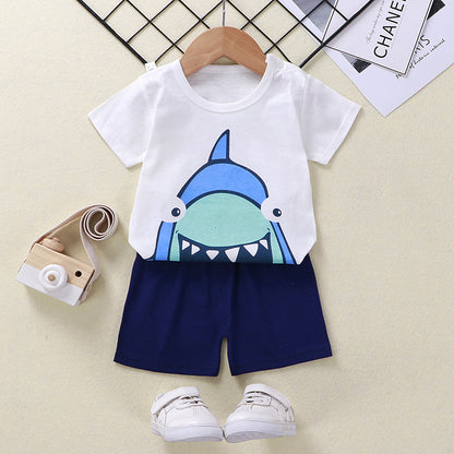 Baby T-shirt shorts cotton two-piece suit