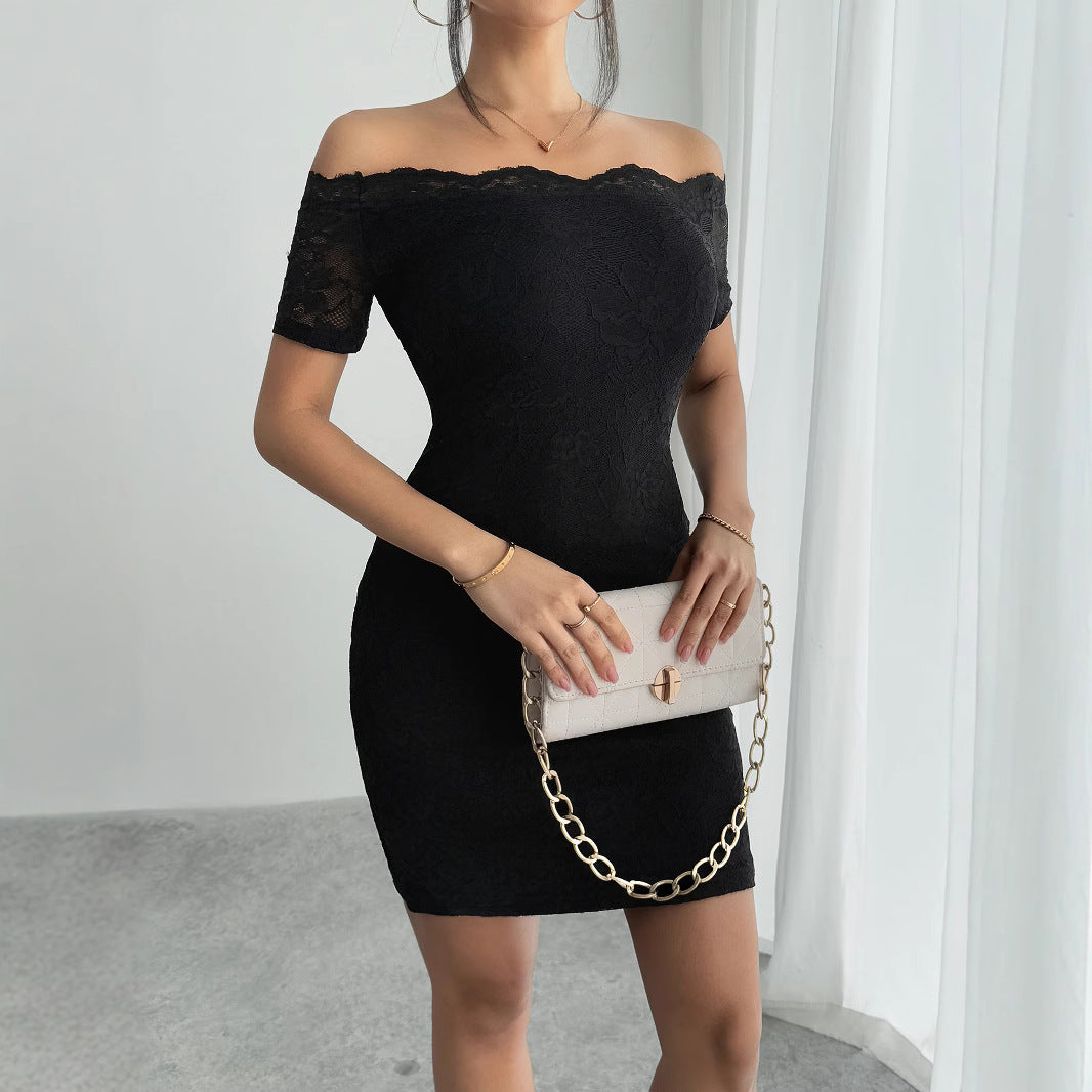 New One-shoulder Slim-fit Elegant And Slender Wrap Dress