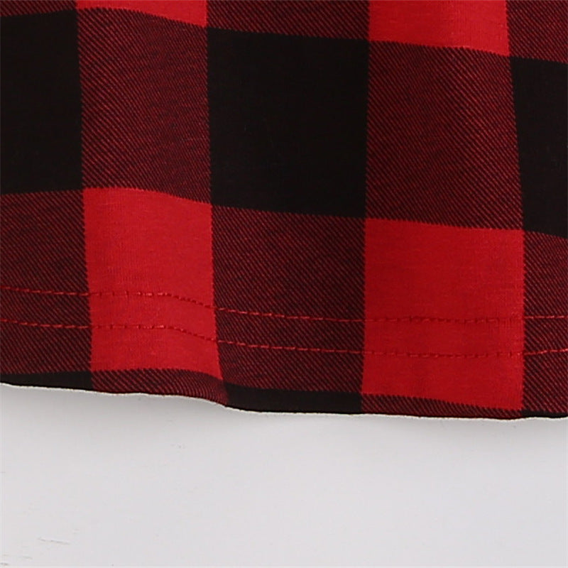 Christmas New Festival Girls' Red Plaid Dress