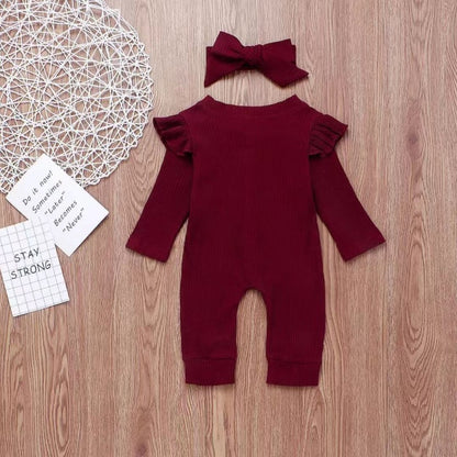 Abby Romper Jumpsuit with Matching Hair Bow