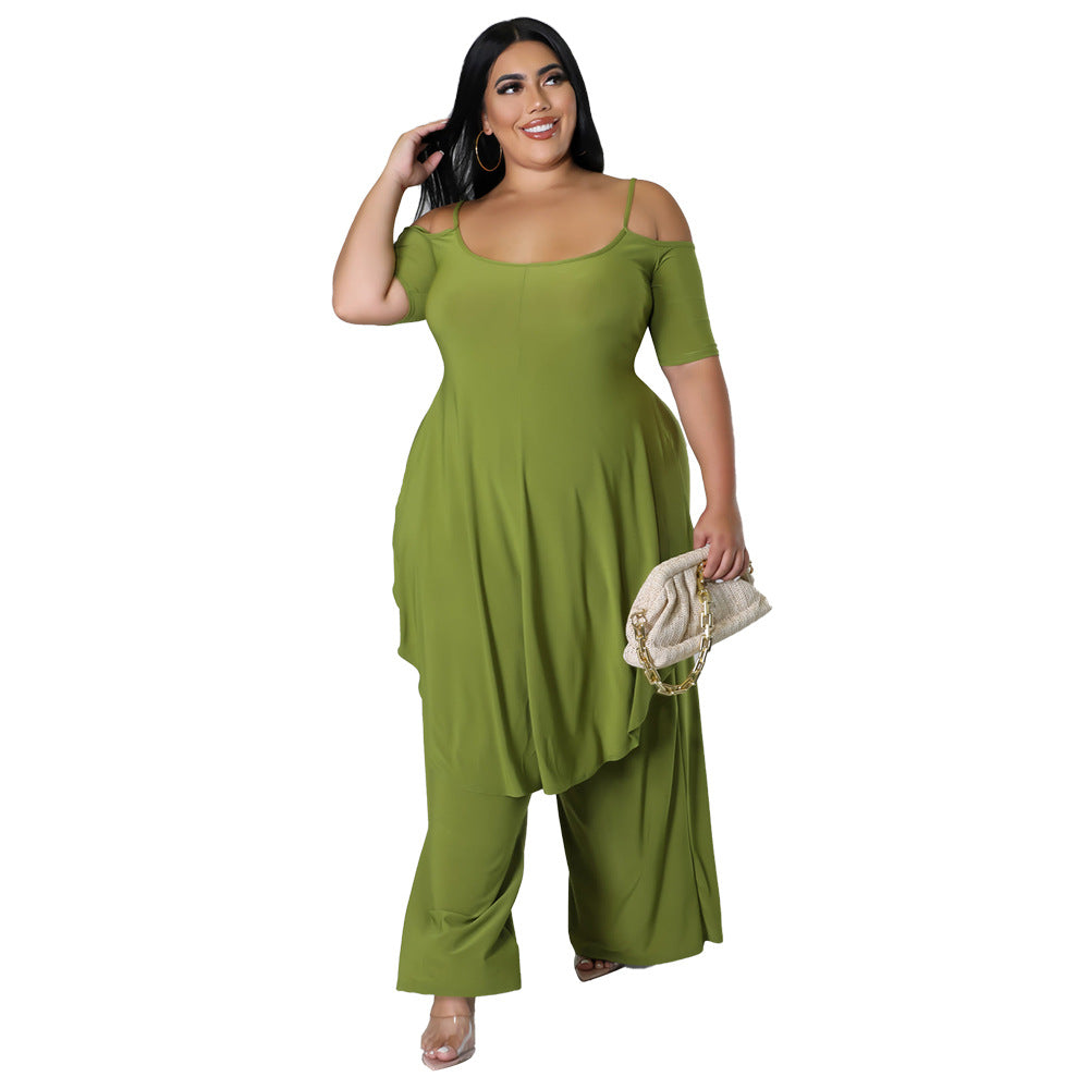 Arrival Solid-color Sexy Camisole Two-piece Set