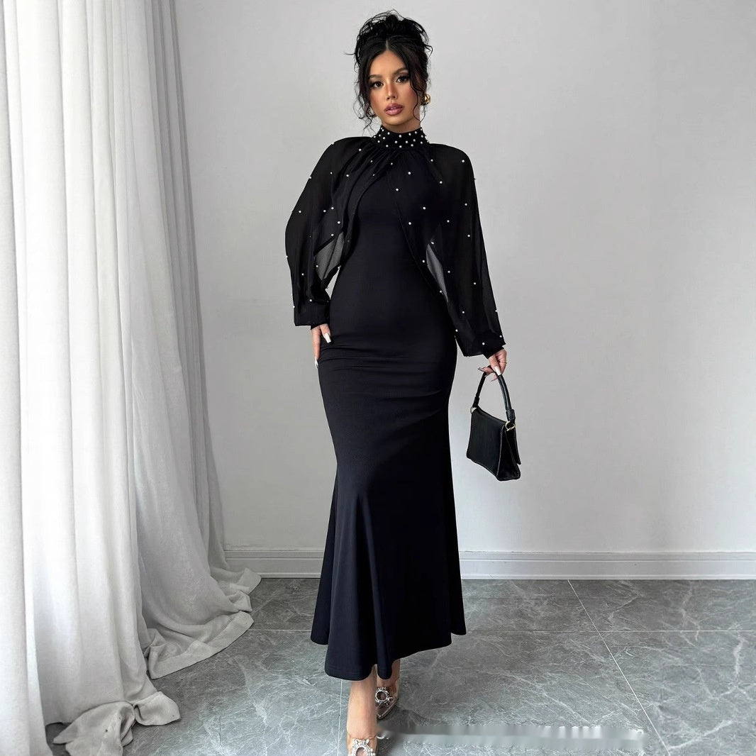 Women's Autumn Lace Panel Bodycon Dress