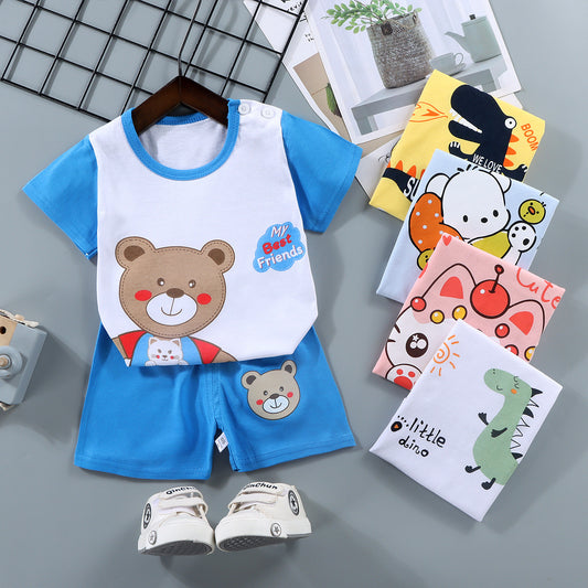 Children's Short-sleeved Suit Pure Cotton