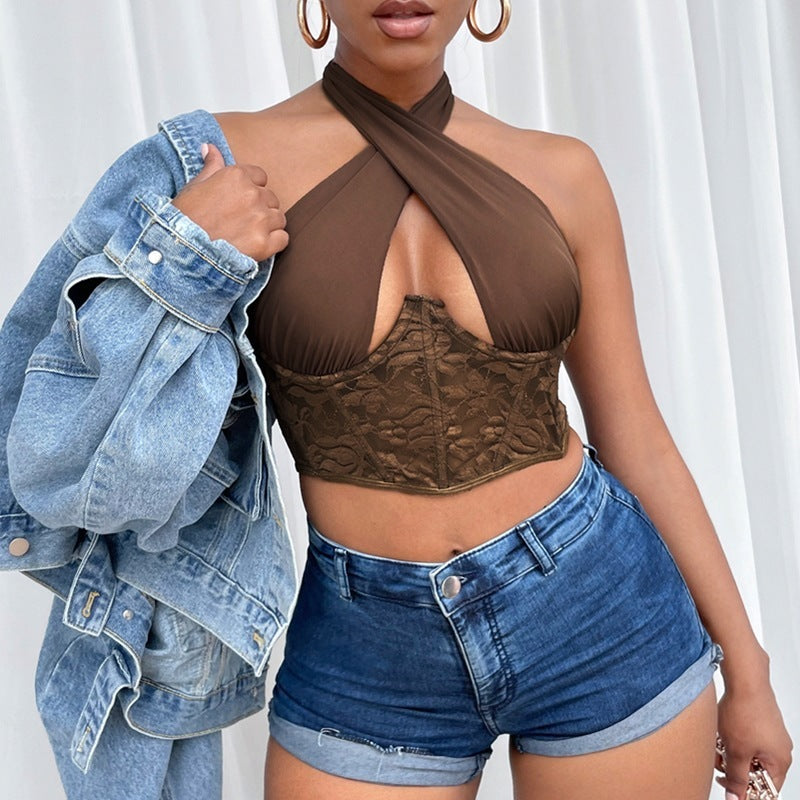 Wrapped Steel Ring Fish Bone Hot Girl European And American Small Vest