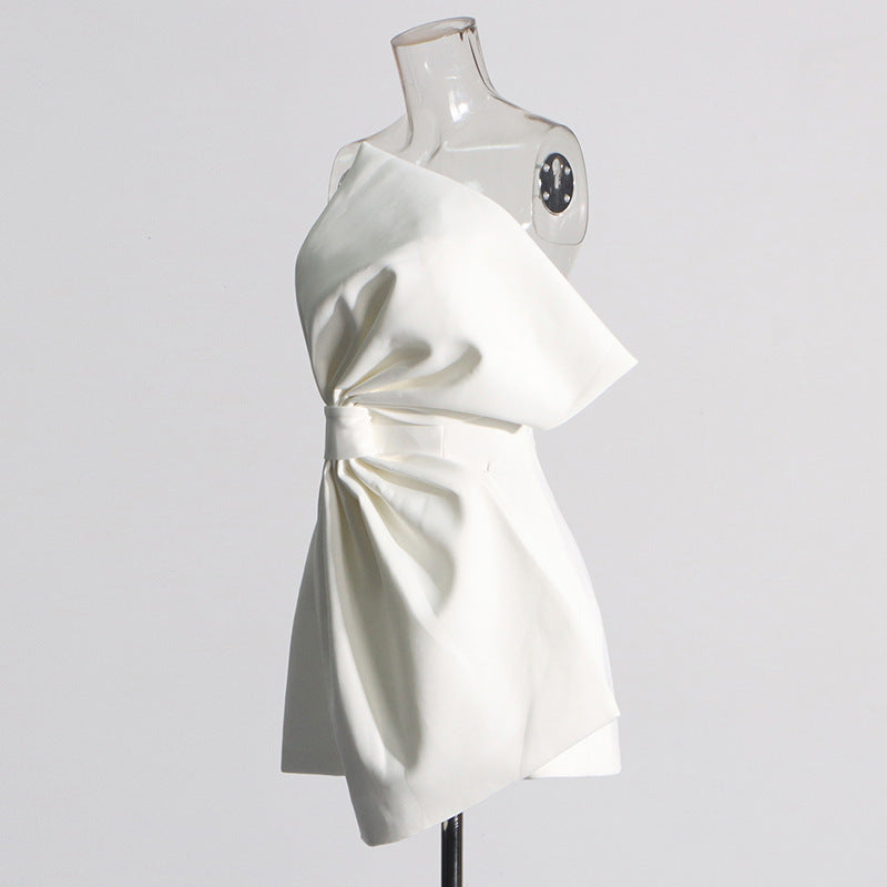 Fashionable Asymmetric Tube Top Dress Women