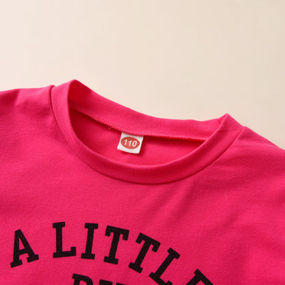 Girls' Sweater Fake Ripped Tie-dyed Denim