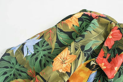 Hot summer print new waist fashion jumpsuit