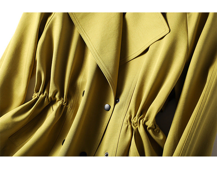 Autumn Fragrance Green Windbreaker Women's Short Waist