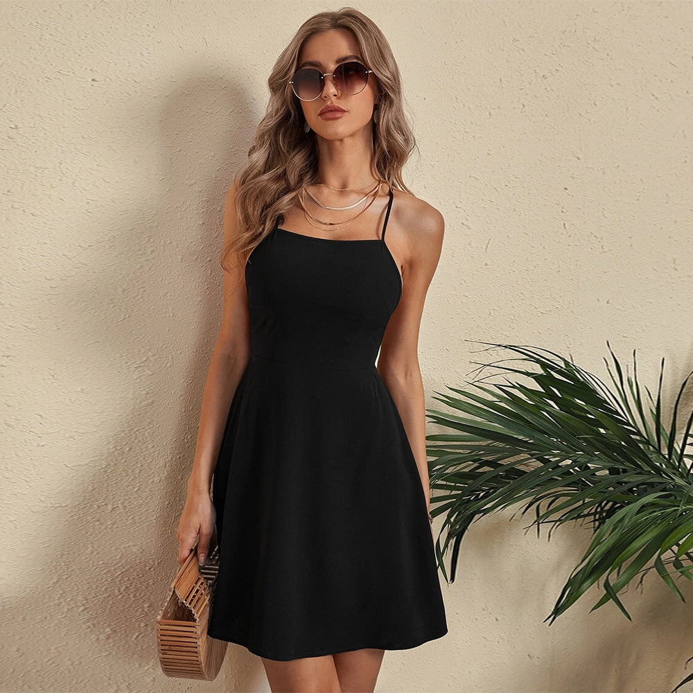 Fashionable Sexy Backless Strappy Versatile Dress