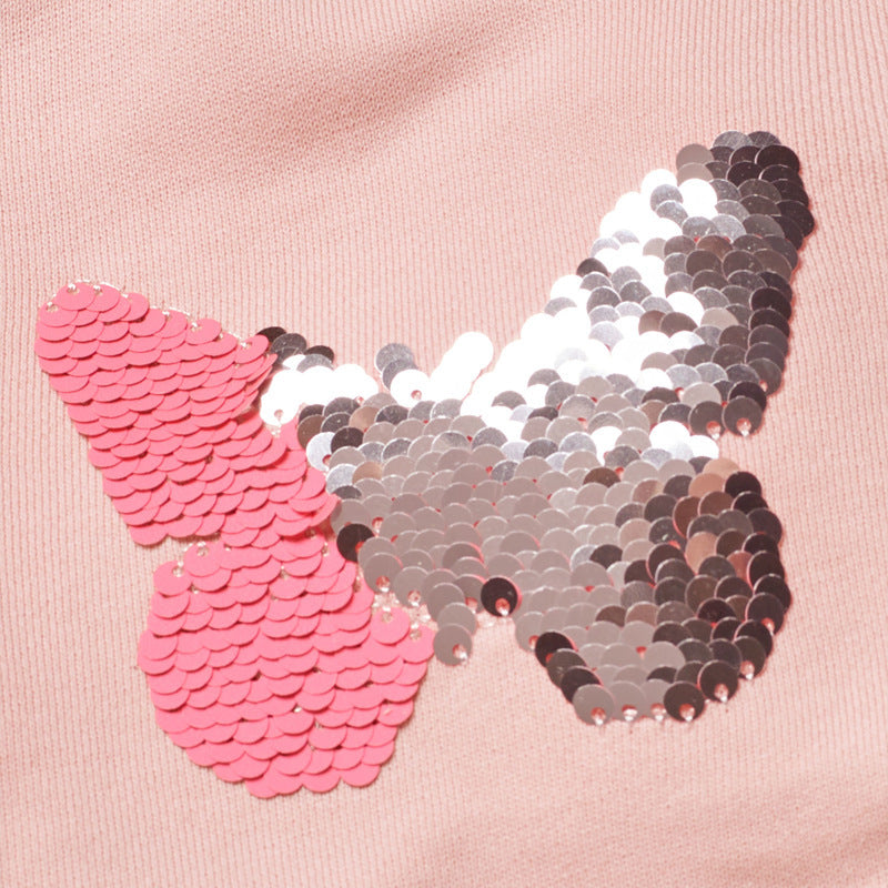 Striped long-sleeved children's skirt dress