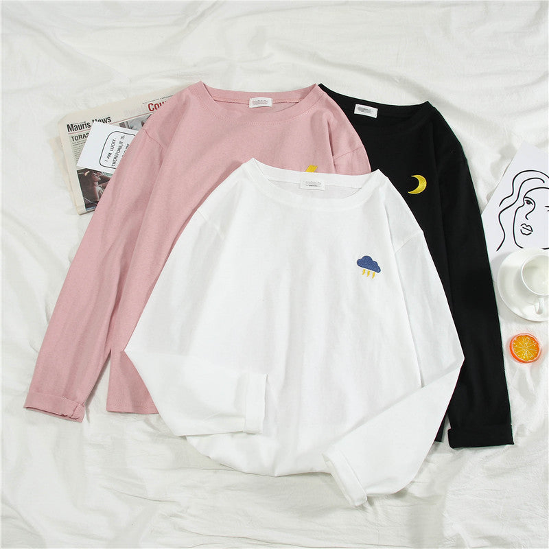 A super - sleeved black cec top for autumn