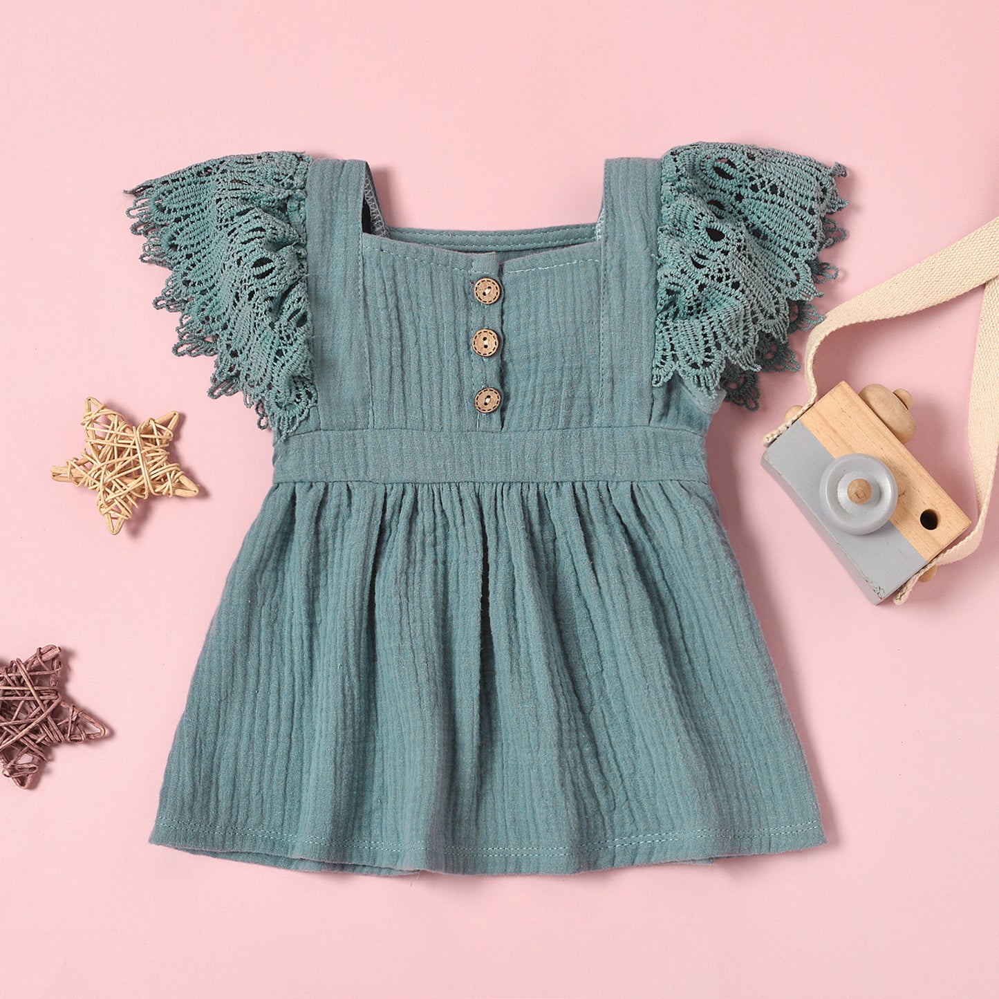 Spring Infant Children's Solid Color Sleeveless Dress