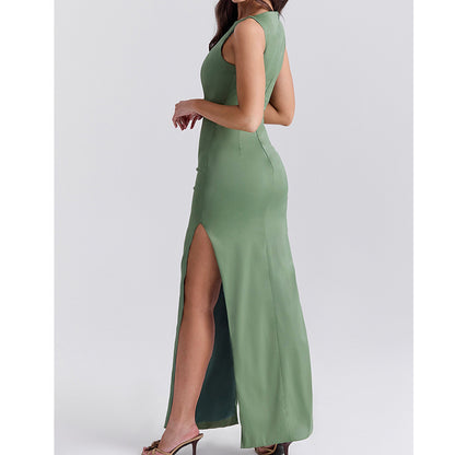 Female Retro Hip-wrapped Slit Slim-fitting Hot Girl Dress