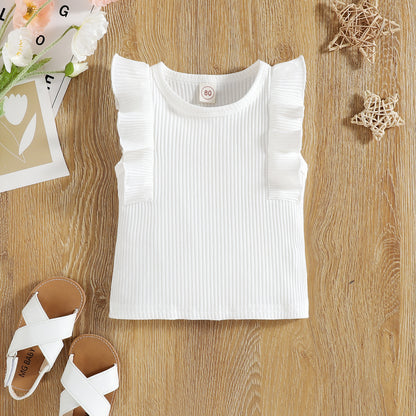 Pit Strip Flying Sleeves Floral Corduroy Skirt Two-piece Suit