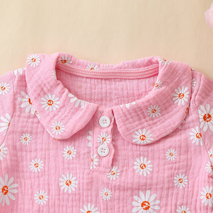 Cute Sunflower Printed Pajamas With Short Sleeves