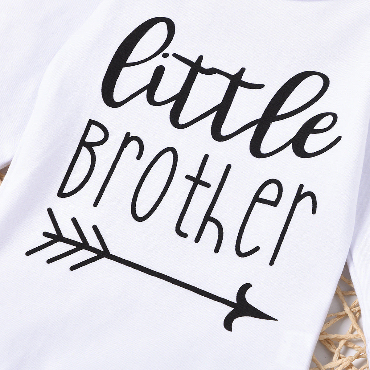 Children's Crew Neck Men's Cotton Non Hooded Black Letter Suit