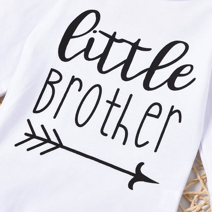 Children's Crew Neck Men's Cotton Non Hooded Black Letter Suit