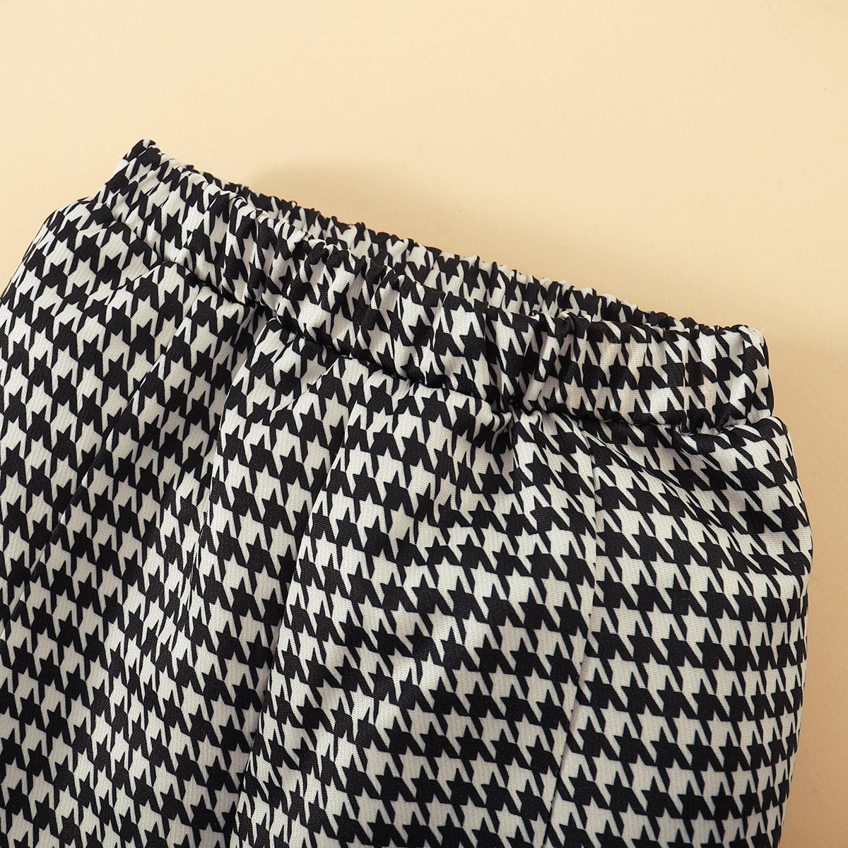 Plaid Heart-shaped Stand Collar Long-sleeved Trousers Hat