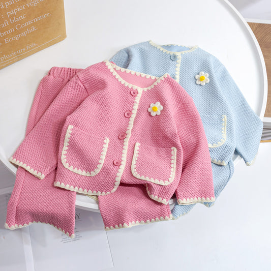 Girls Spring And Autumn Fashion Two-piece Set