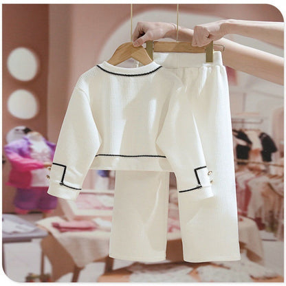 New Medium And Large Children's Korean Trendy Coat Top Children's Two-piece Suit