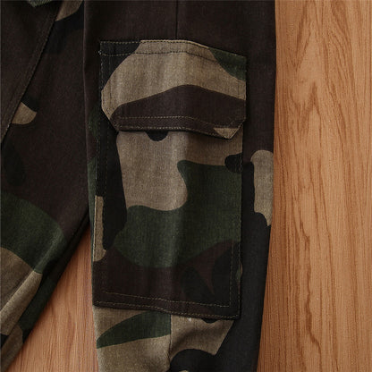 Girls camouflage overalls suit