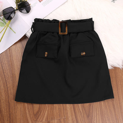 Spring And Autumn Long Sleeve Shirt Cotton Black Shorts