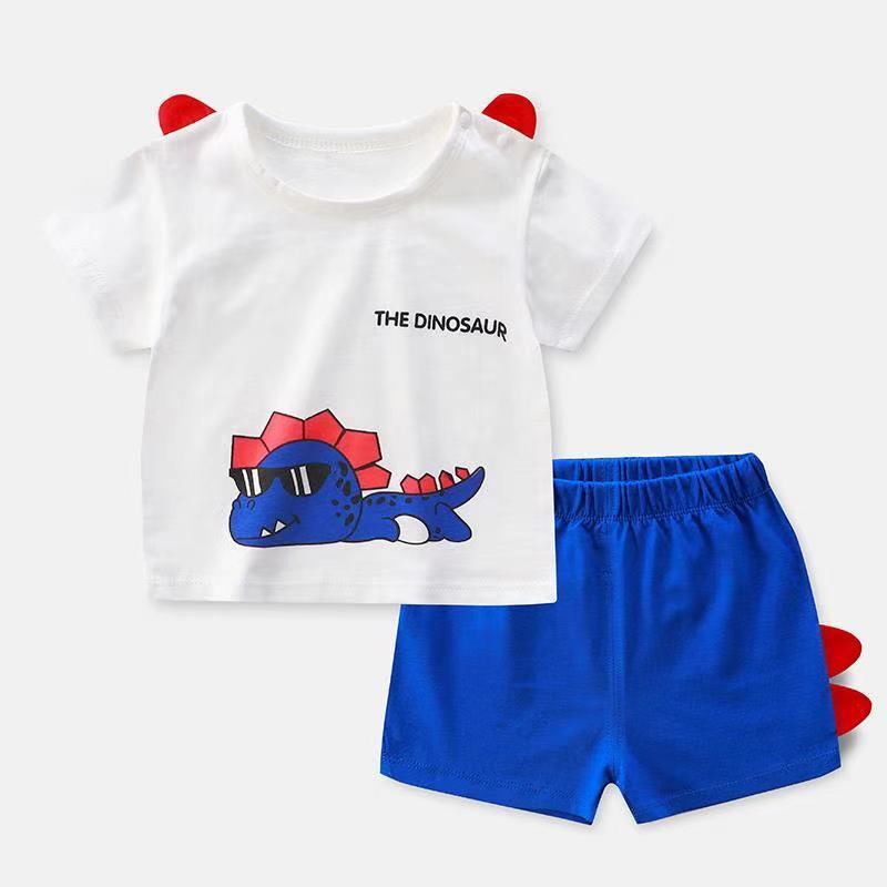 Summer Short-Sleeved Shorts Suit Children's Cotton Half-Sleeved T-Shirt Two-Piece Baby Clothes