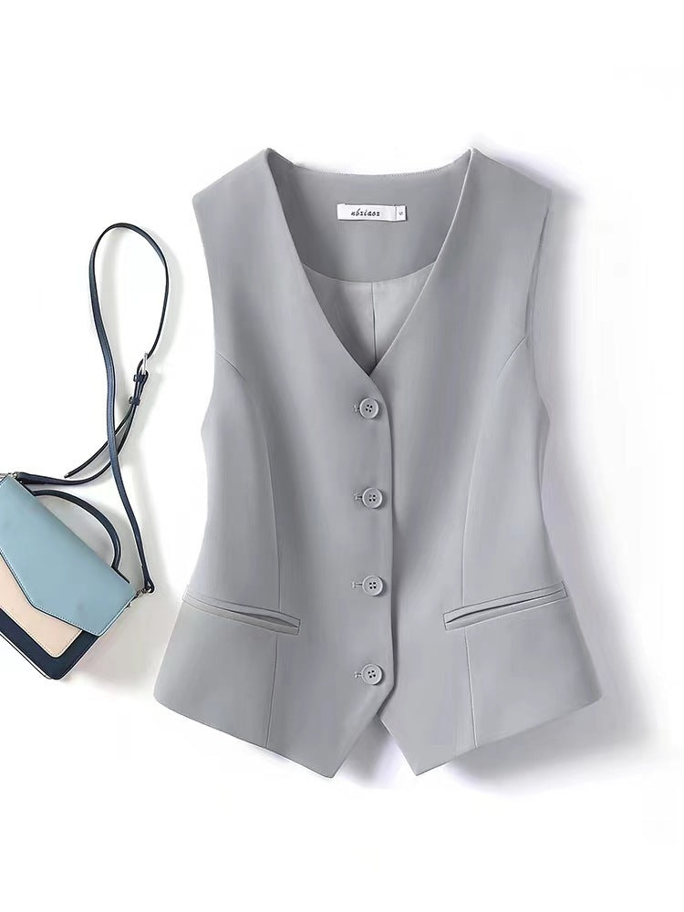 Women's Waistcoat Black Short Vest