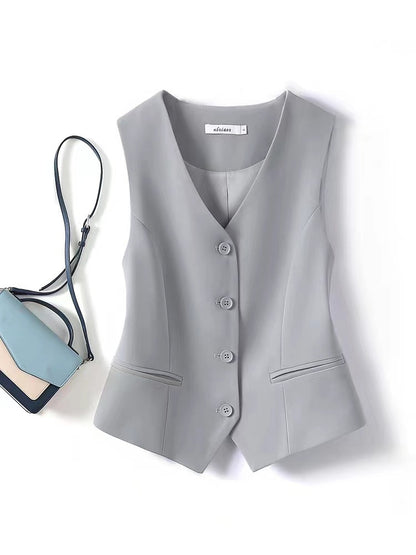 Women's Waistcoat Black Short Vest