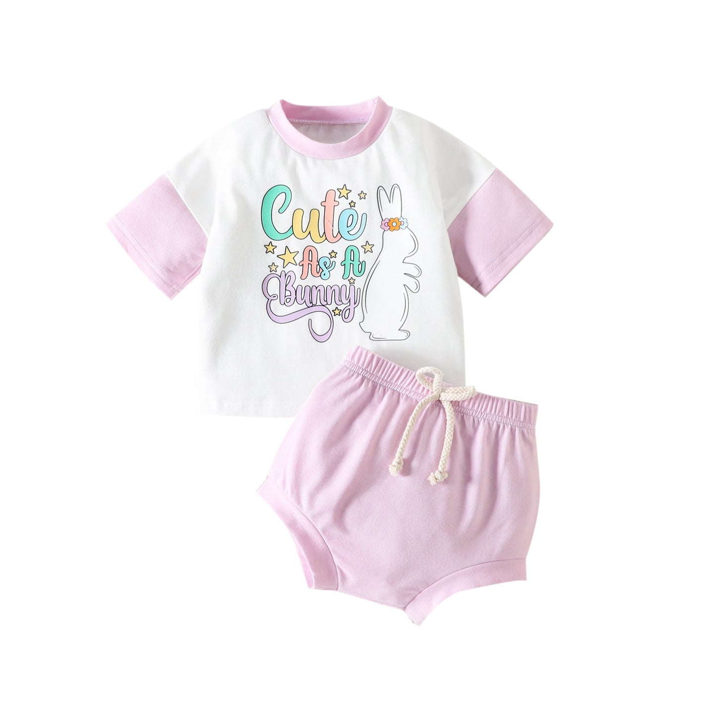 Printed Short-sleeved T-shirt Suit