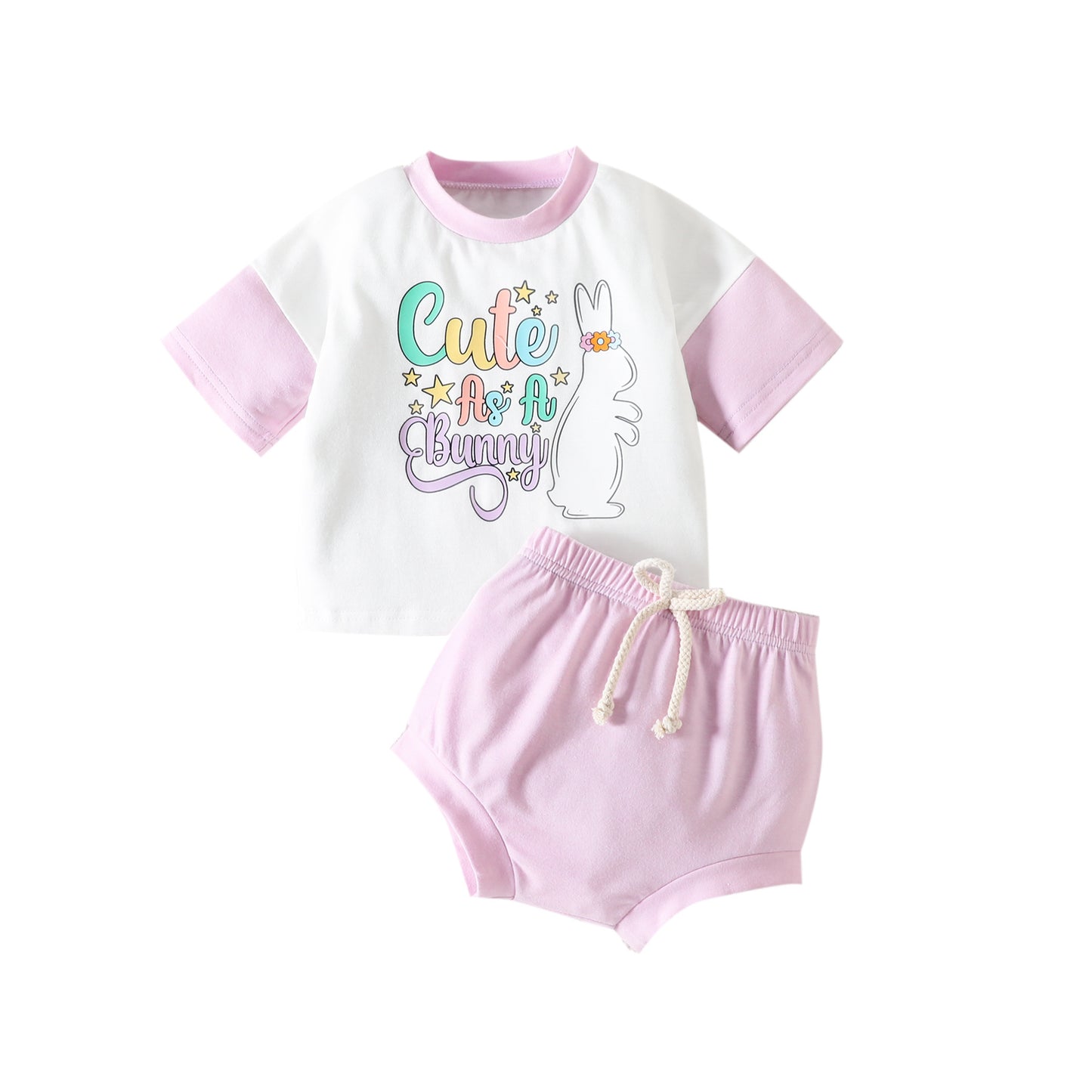 Printed Short-sleeved T-shirt Suit