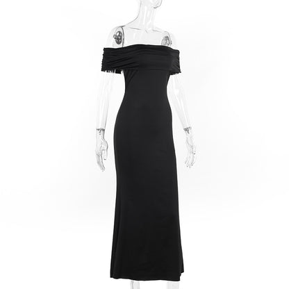 Socialite Style Elegant Sexy Backless Off-shoulder Dress Women