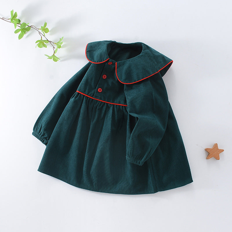 Girls' Corduroy Dress Baby Princess Dress