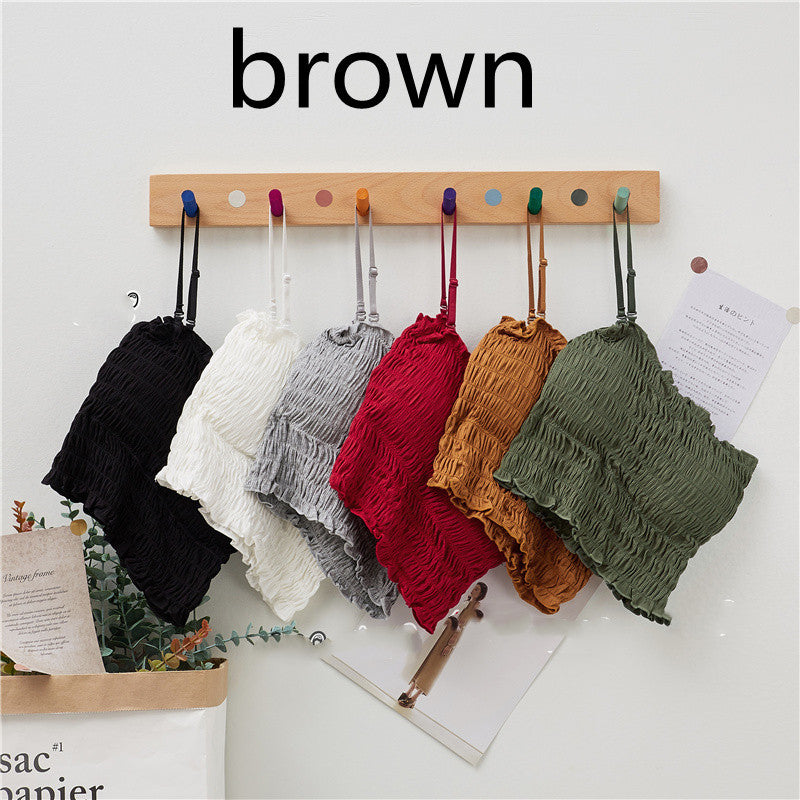 All-match Pleated Short Vest Women's Outer Wear And Inner Wear