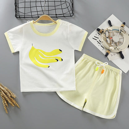 Children's Short-sleeved Suit Two-piece Cotton Suit