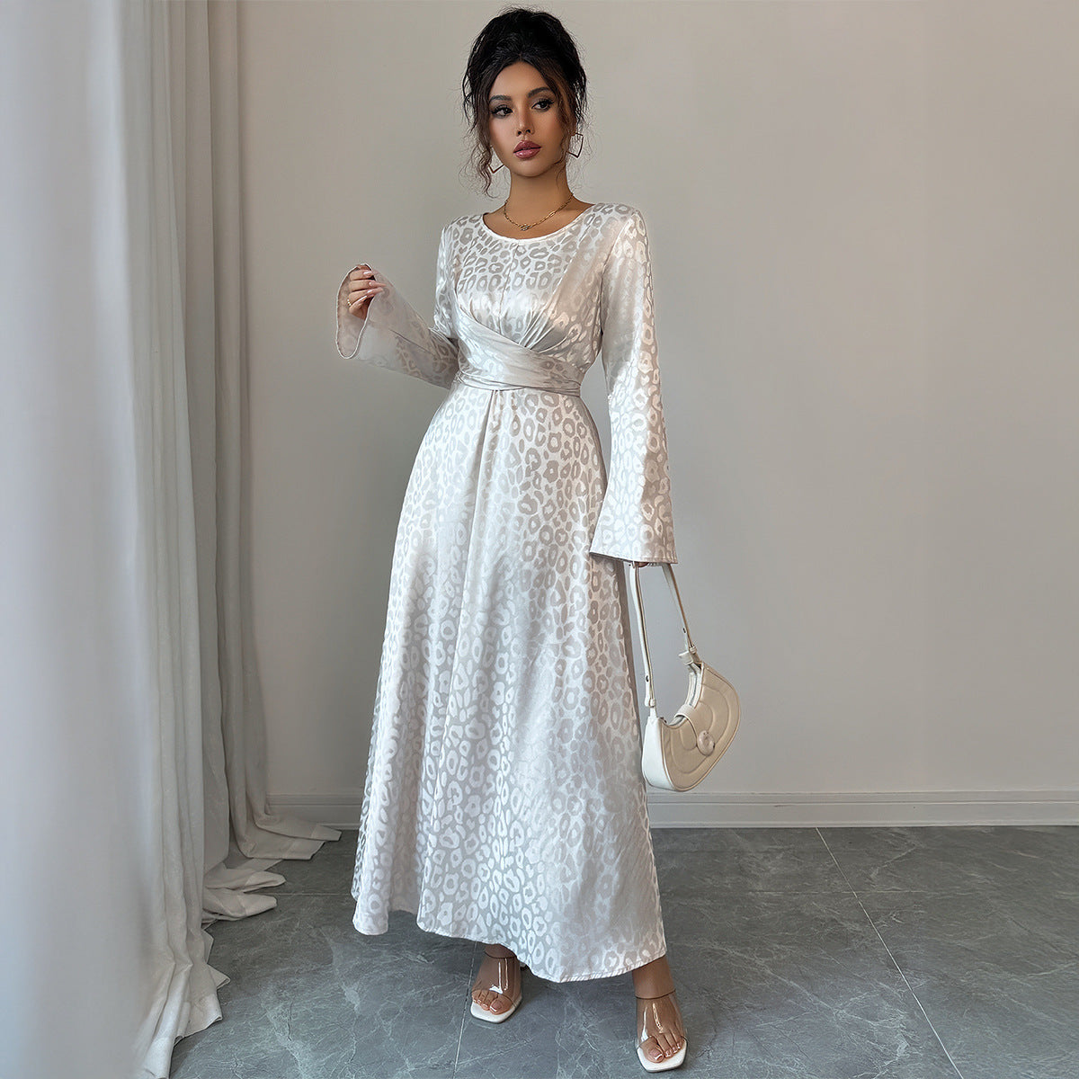Long Sleeve High Waist Maxi Dress Women