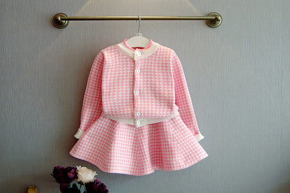 Two-piece Fashion Girls Thick Warm Knitted Sweater