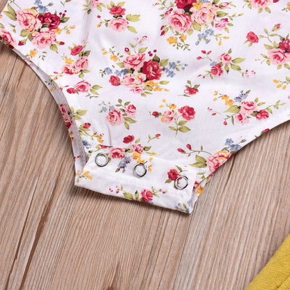 Girls flower strap dress two-piece suit