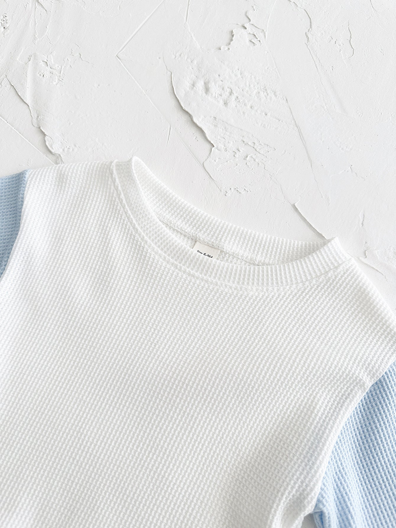 Waffle Stitching Short Sleeve Suit Korean Children Baby Two-piece Suit