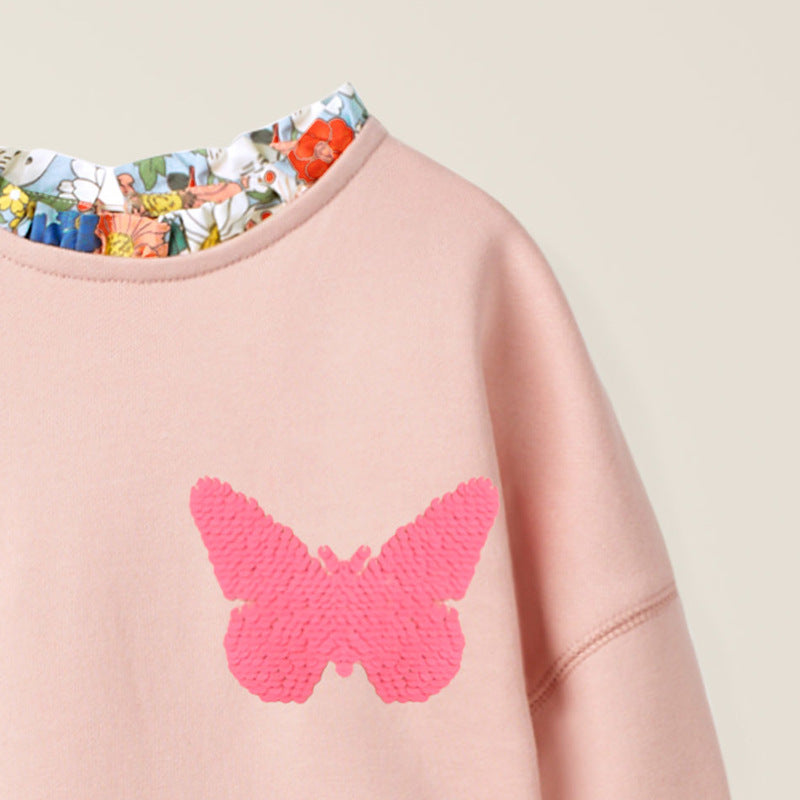 Striped long-sleeved children's skirt dress