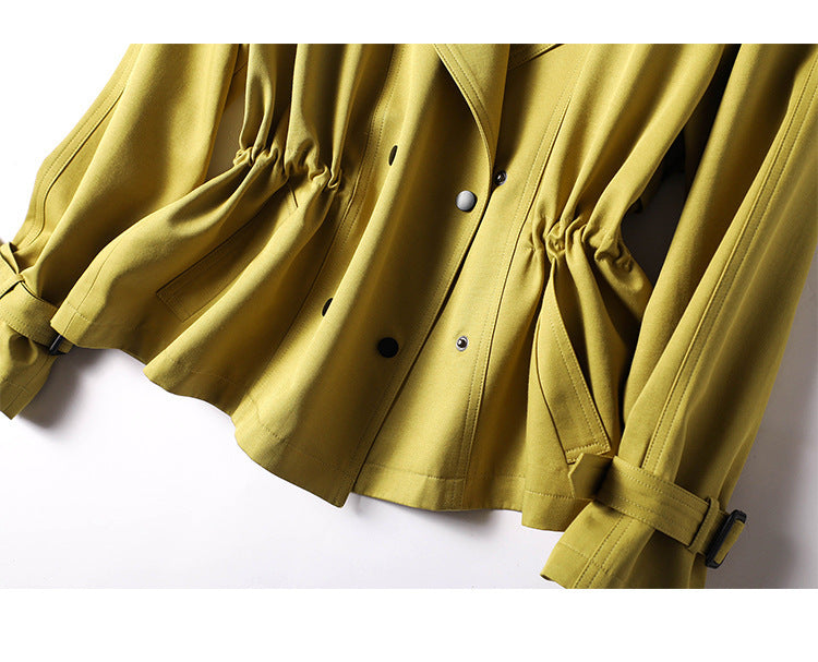 Autumn Fragrance Green Windbreaker Women's Short Waist