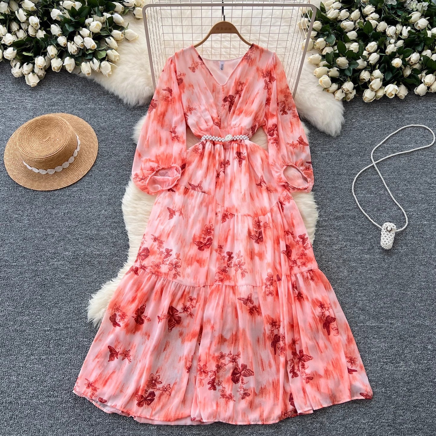 French Style High-grade Waist-tight Dress Women